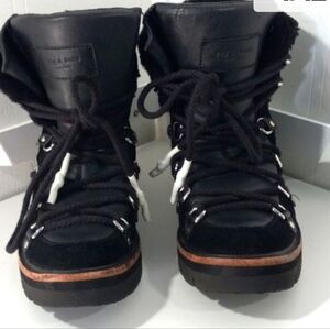 RAG & BONE Skyler Lace Up Black Boots SZ 37.5